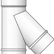 KPM Trójnik 45° biały koncentryczny kwasoodporny 0,5mm fi 60/100