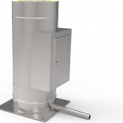 KD Wyczystka z drzwiczkami odskraplaczem i podstawą kwasoodporna 0,5 mm izolowana fi 120/180 mm