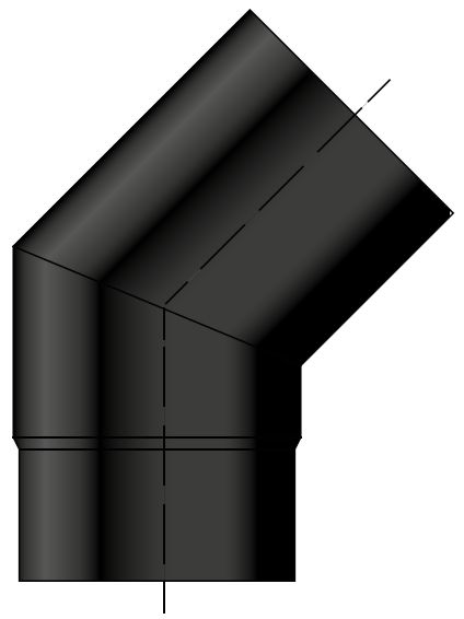Kolano czarne żaroodporne grubościenne wkład kominowy stalowy