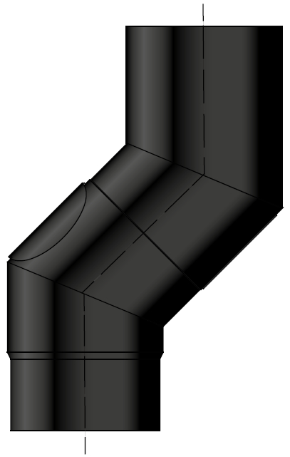 Kolano czarne żaroodporne grubościenne wkład kominowy stalowy