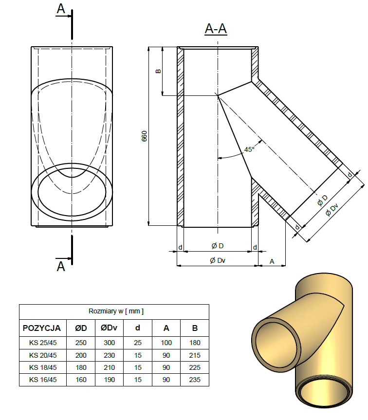 Trójnik ceramiczny komin ceramiczny system kominowy